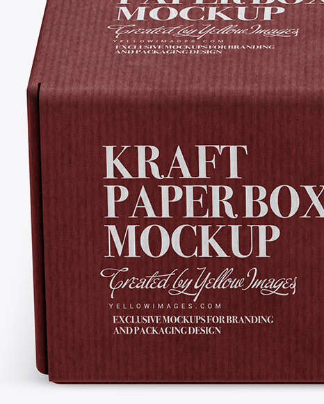 Matte Kraft Box Mockup (High Angle Shot) PSD #2