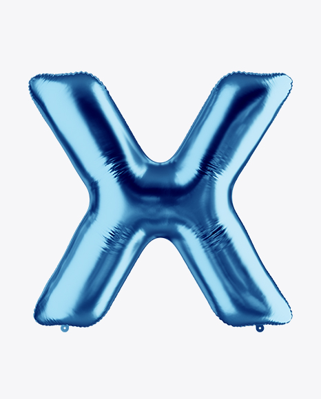 Letter X Foil Balloon Mockup - Free Download Images High Quality PNG, JPG