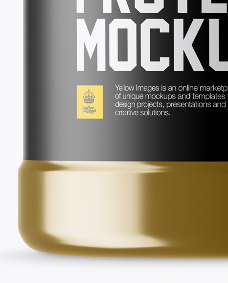 Metallic Protein Jar With Paper Label Mockup PSD #4