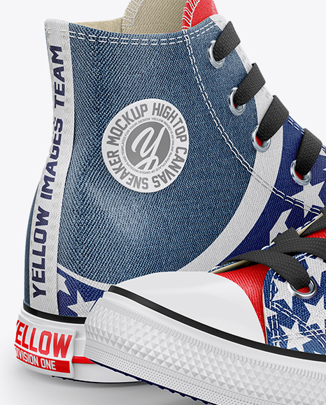 Download 2 High Top Canvas Sneakers Mockup Half Side View In Apparel Mockups On Yellow Images Object Mockups