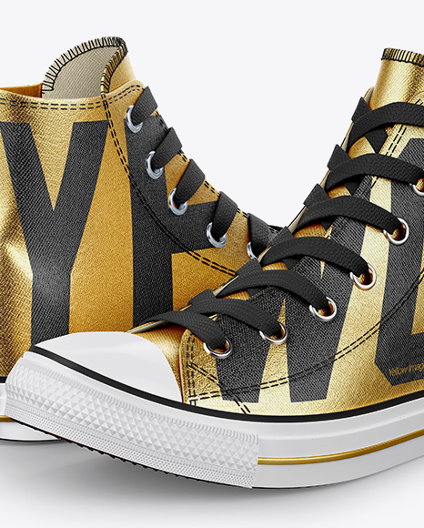 Download 2 High-Top Canvas Sneakers Mockup - Half Side View in ...