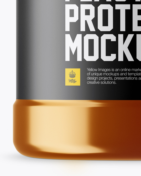 Metallic Protein Jar With Paper Label Mockup PSD #1