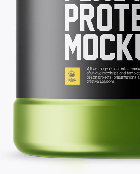 Matte Metallic Protein Jar With Paper Label Mockup In Jar Mockups On Yellow Images Object Mockups