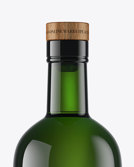 Green Glass Bottle Mockup PSD #4