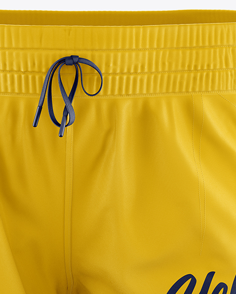 Download Fitness Shorts Mockup Front View In Apparel Mockups On Yellow Images Object Mockups PSD Mockup Templates