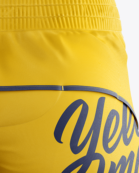 Fitness Shorts Mockup Back View In Apparel Mockups On Yellow Images Object Mockups