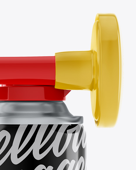 Portable Air Horn Glossy Can Mockup - Free Download Images High Quality