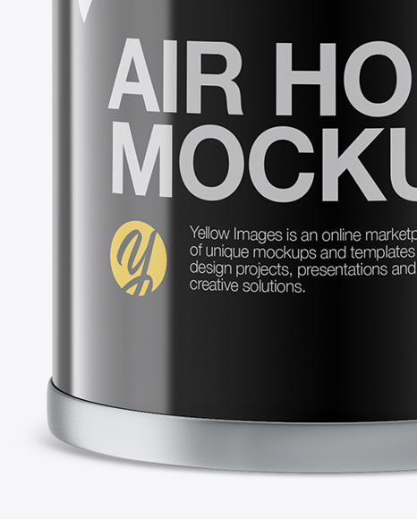 Portable Air Horn Glossy Can Mockup - Free Download Images High Quality