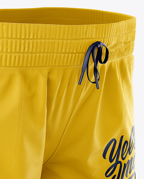 Fitness Shorts Mockup Half Side View In Apparel Mockups On Yellow Images Object Mockups