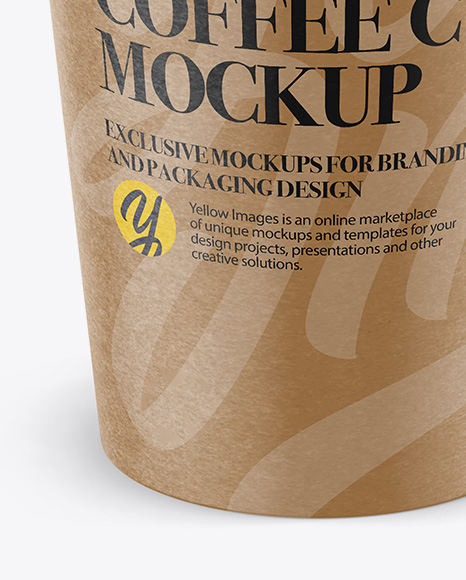 Download Paper Coffee Cup Mockup Front View High Angle Shot In Cup Bowl Mockups On Yellow Images Object Mockups