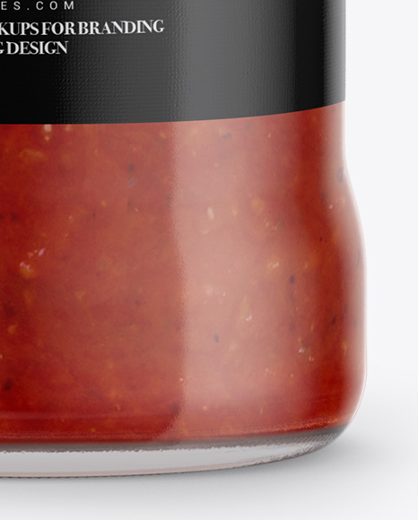 700g Glass Jar with Red Sauce Mockup PSD #6