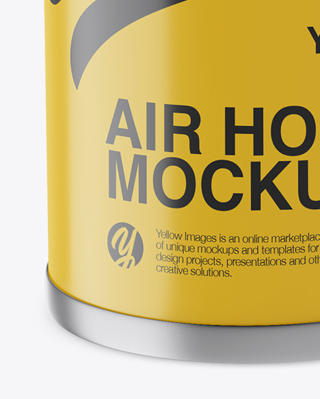 Portable Air Horn Matte Can Mockup - Half Side View - Free Download