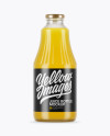 Download Clear Glass Orange Juice Bottle Mockup in Bottle Mockups on Yellow Images Object Mockups