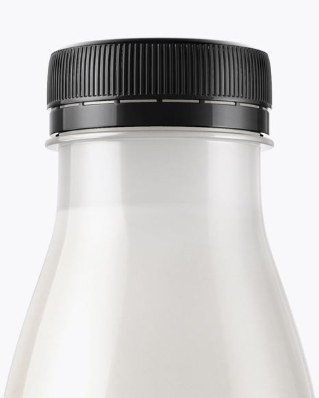 Glossy Plastic Dairy Bottle With Paper Label Mockup PSD #4