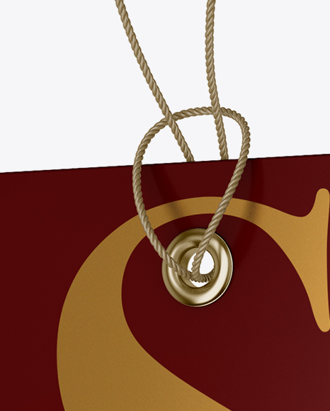 Paper Label With Rope Mockup   Half Side View PSD #2