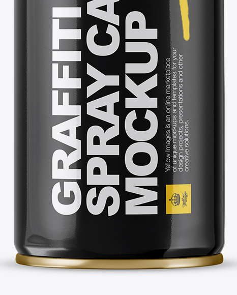 Download Glossy Spray Can Without Cap Mockup Front View In Can Mockups On Yellow Images Object Mockups