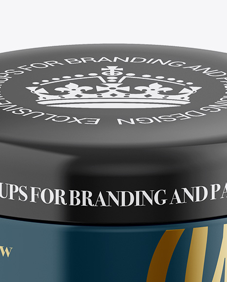 Glossy Plastic Cosmetic Jar Mockup   Front View (High Angle Shot) PSD #2