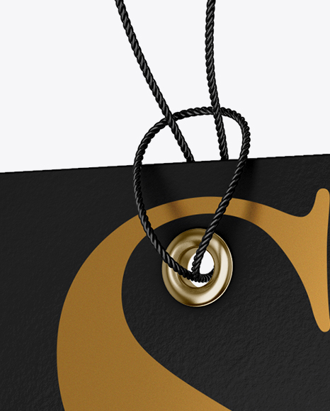 Textured Paper Label With Rope Mockup   Half Side View PSD #2