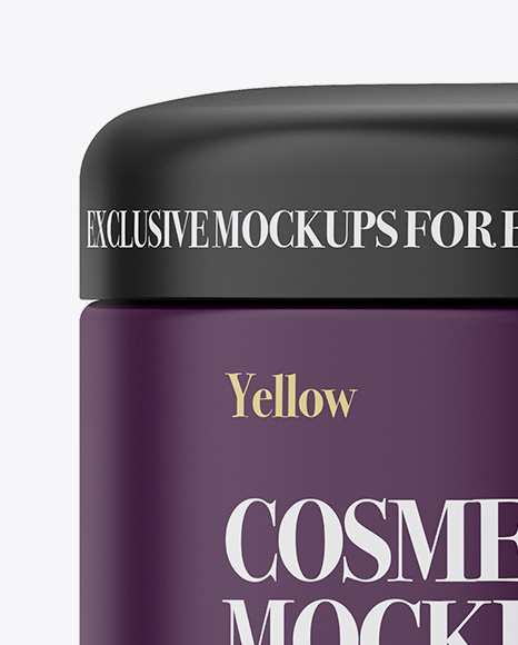 Matte Plastic Cosmetic Jar Mockup   Front View PSD #3