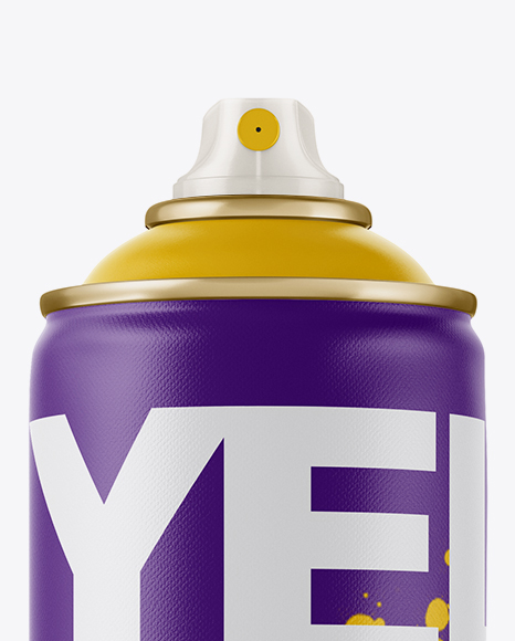 Matte Spray Can Without Cap Mockup Front View In Can Mockups On Yellow Images Object Mockups