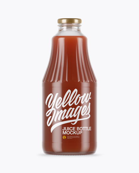 Download Clear Glass Plum Juice Bottle Mockup in Bottle Mockups on Yellow Images Object Mockups