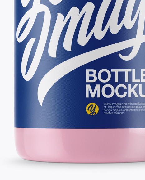 Plastic Dairy Bottle With Paper Label Mockup PSD #1