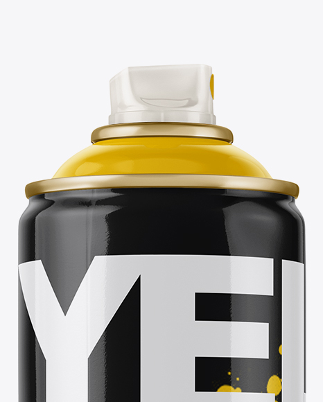 Glossy Spray Can Without Cap Mockup   Side View PSD #2