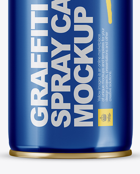Metallic Spray Can Without Cap Mockup   Side View PSD #6