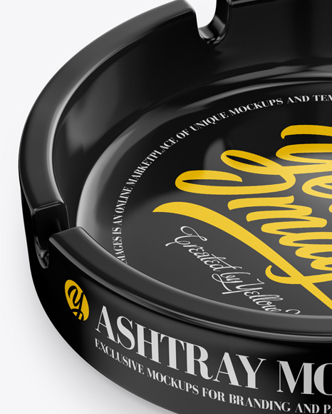 Download Glossy Ashtray Mockup Half Side View High Angle In Object Mockups On Yellow Images Object Mockups PSD Mockup Templates