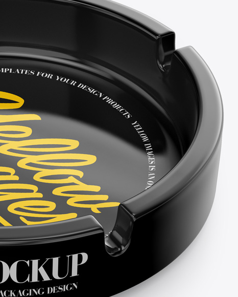 Glossy Ashtray Mockup   Half Side View (High Angle) PSD #5