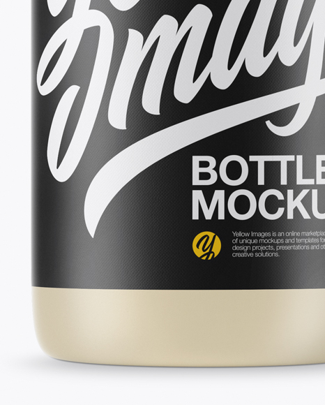 Download Matte Plastic Dairy Bottle With Paper Label Mockup In Bottle Mockups On Yellow Images Object Mockups PSD Mockup Templates