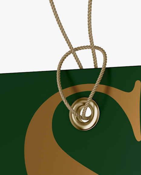 Paper Label W  Round Corners   Rope Mockup   Half Side View PSD #2