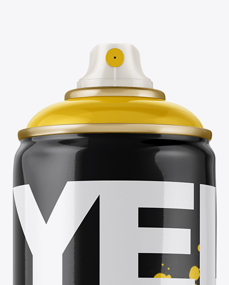 Download Glossy Spray Can Without Cap Mockup Front View In Can Mockups On Yellow Images Object Mockups PSD Mockup Templates