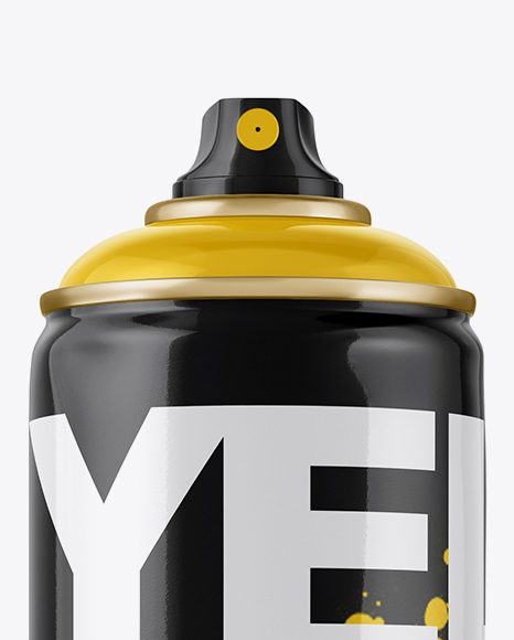 Glossy Spray Can Without Cap Mockup   Front View PSD #1