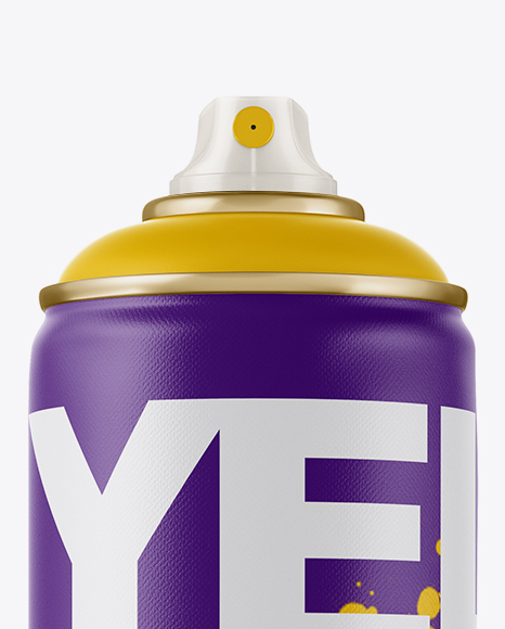 Download Matte Spray Can Without Cap Mockup - Front View in Can Mockups on Yellow Images Object Mockups