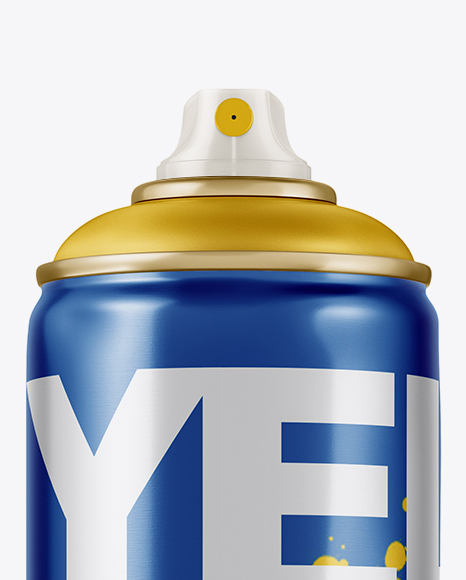 Download Metallic Spray Can Without Cap Mockup Front View In Can Mockups On Yellow Images Object Mockups PSD Mockup Templates