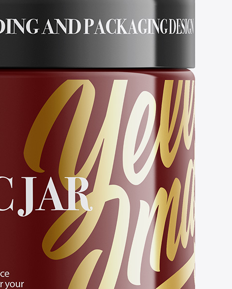 Glossy Plastic Cosmetic Jar Mockup   Front View PSD #4