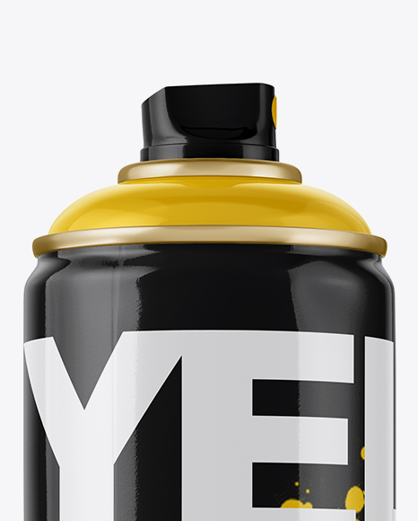 Glossy Spray Can Without Cap Mockup   Side View PSD #1
