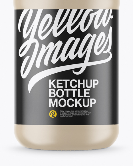 Matte Ketchup Bottle Mockup on Yellow Images Object Mockups