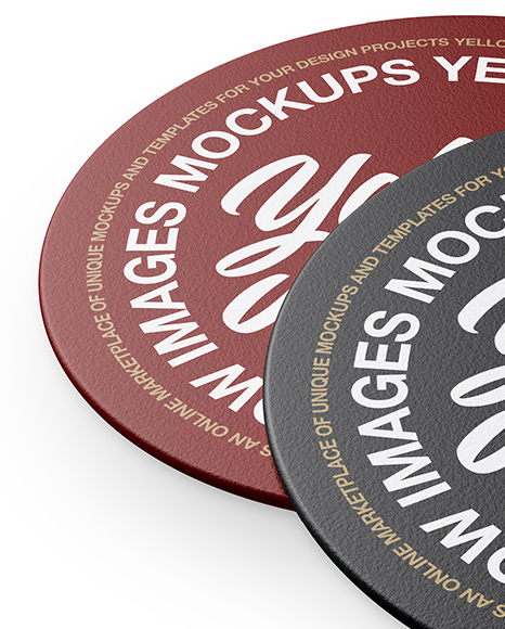 Download Two Beer Coasters Mockup - Half Side View (High Angle Shot ...