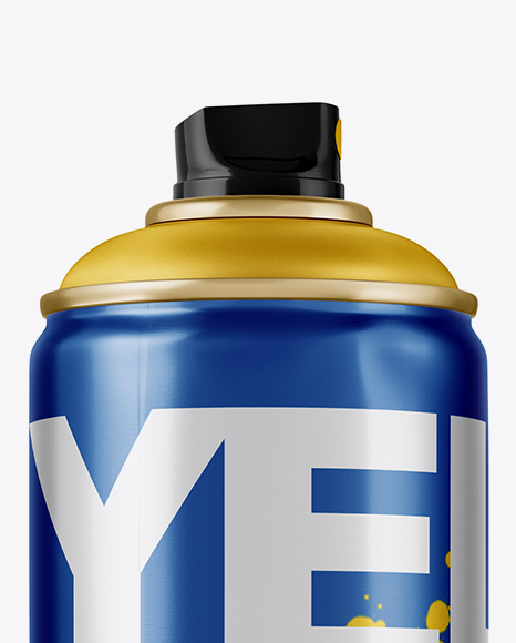 Metallic Spray Can Without Cap Mockup   Side View PSD #1