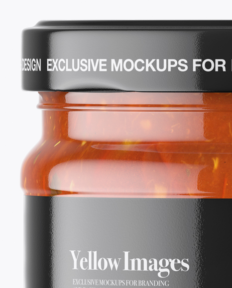 Clear Glass Jar with Bolognese Sauce Mockup PSD #1
