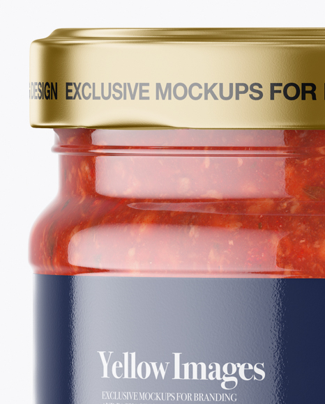 Clear Glass Jar with Meat Sauce Mockup PSD #6