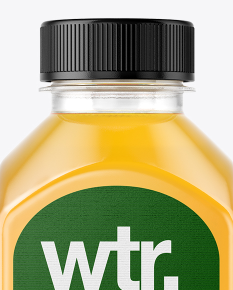Square Apple Juice Bottle Mockup PSD #1