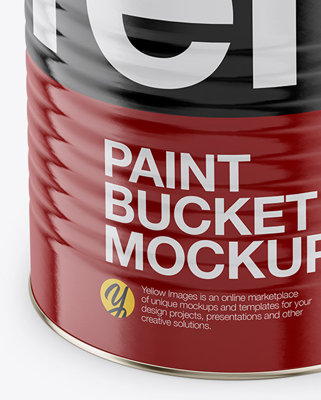 Download Opened Paint Bucket With Glossy Label Mockup Front View High Angle Shot In Bucket Pail Mockups On Yellow Images Object Mockups PSD Mockup Templates