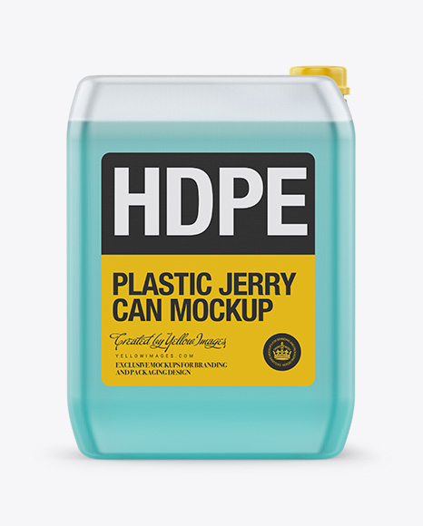 Plastic Transparent Jerrycan Mockup   Front   Side Views PSD #1