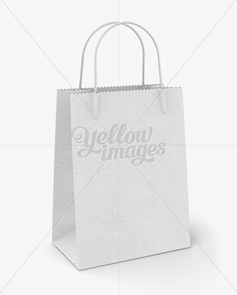 Download White Paper Shopping Bag Half Side View Mockup In Bag Sack Mockups On Yellow Images Object Mockups PSD Mockup Templates