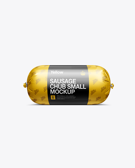 Chub Of Sausage Mockup In Packaging Mockups On Yellow Images Object Mockups