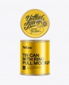 Tuna Tin W/ Pull Tab Mockup on Yellow Images Object Mockups