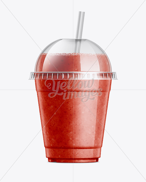 Download Watermelon Smoothie Cup With Straw Mockup In Cup Bowl Mockups On Yellow Images Object Mockups PSD Mockup Templates